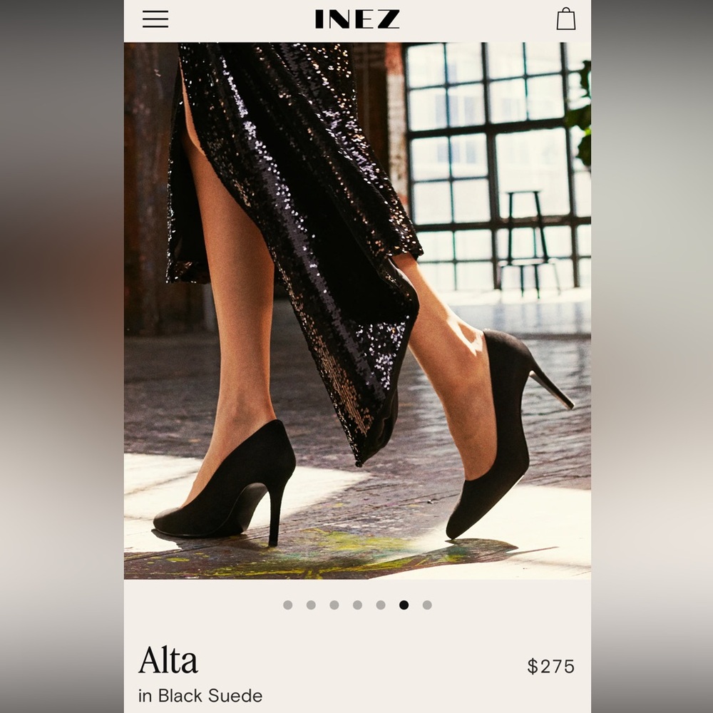 Inez Alta Black Suede Pumps